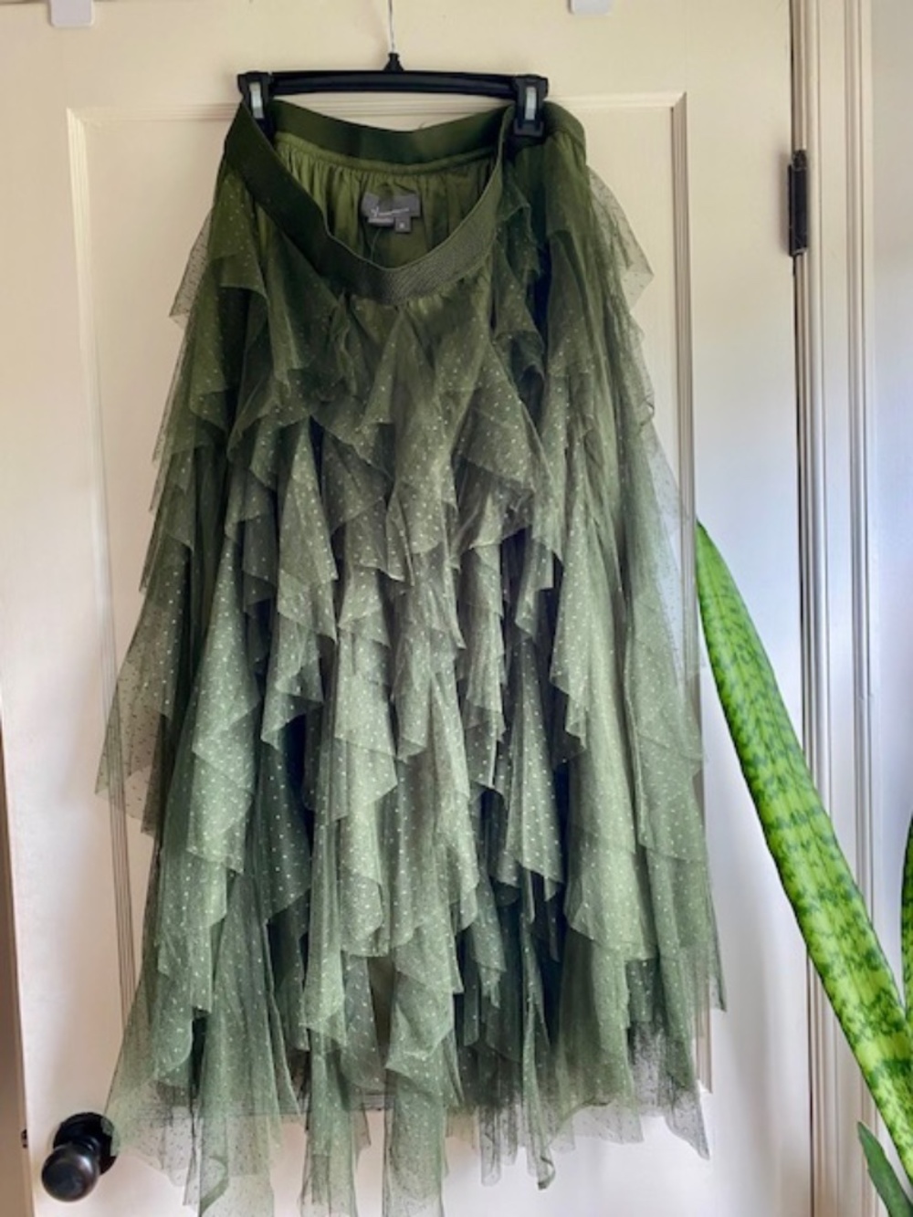 NWT - Anthro Chéri Ruffled Tulle Midi Skirt by Anthropologie in GREEN - Size 3X - Picture 6 of 6